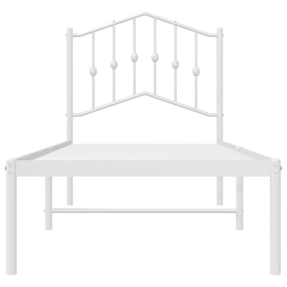 Giroletto con Testiera Metallo Bianco 80x200 cm | homemem39