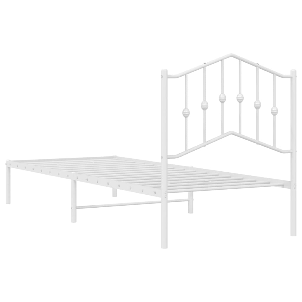 Giroletto con Testiera Metallo Bianco 80x200 cm | homemem39