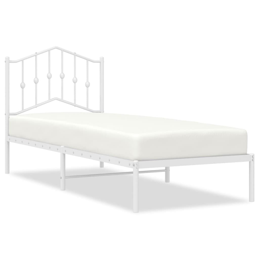 Giroletto con Testiera Metallo Bianco 90x190 cm | homemem39