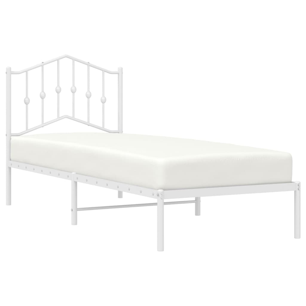 Giroletto con Testiera Metallo Bianco 90x190 cm | homemem39