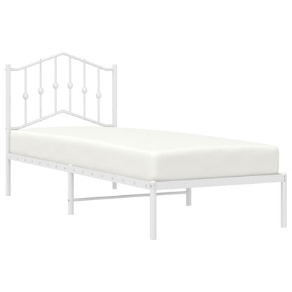 Giroletto con Testiera Metallo Bianco 90x190 cm | homemem39