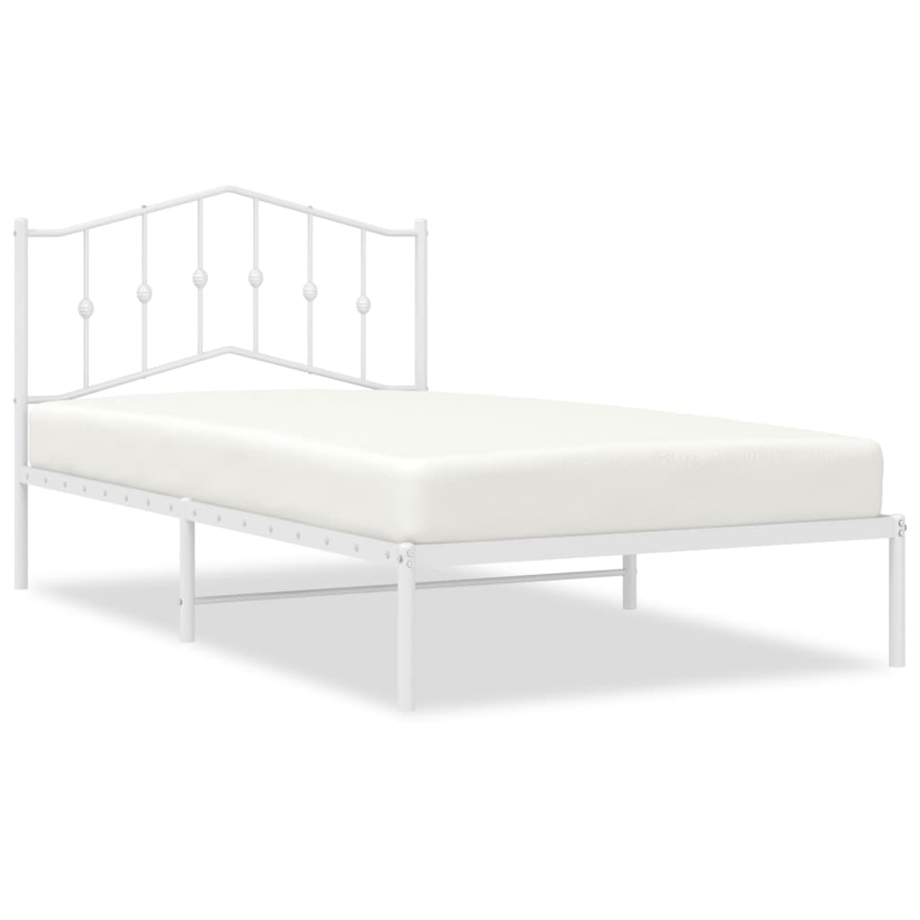 Giroletto con Testiera Metallo Bianco 107x203 cm | homemem39