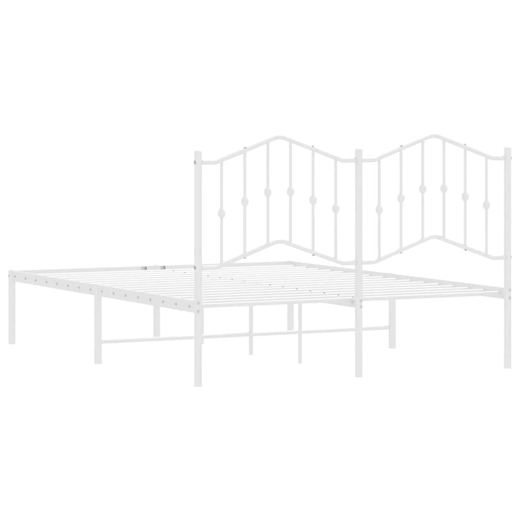 Giroletto con Testiera Metallo Bianco 150x200 cm | homemem39