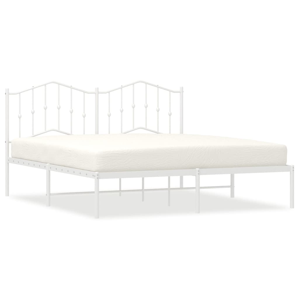 Giroletto con Testiera Metallo Bianco 180x200 cm | homemem39
