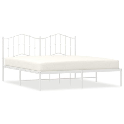Giroletto con Testiera Metallo Bianco 180x200 cm | homemem39