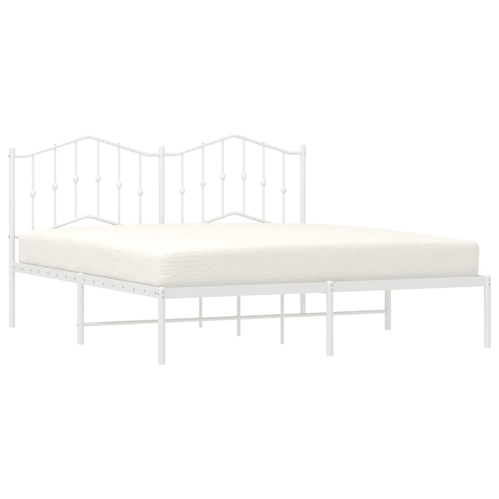 Giroletto con Testiera Metallo Bianco 180x200 cm | homemem39