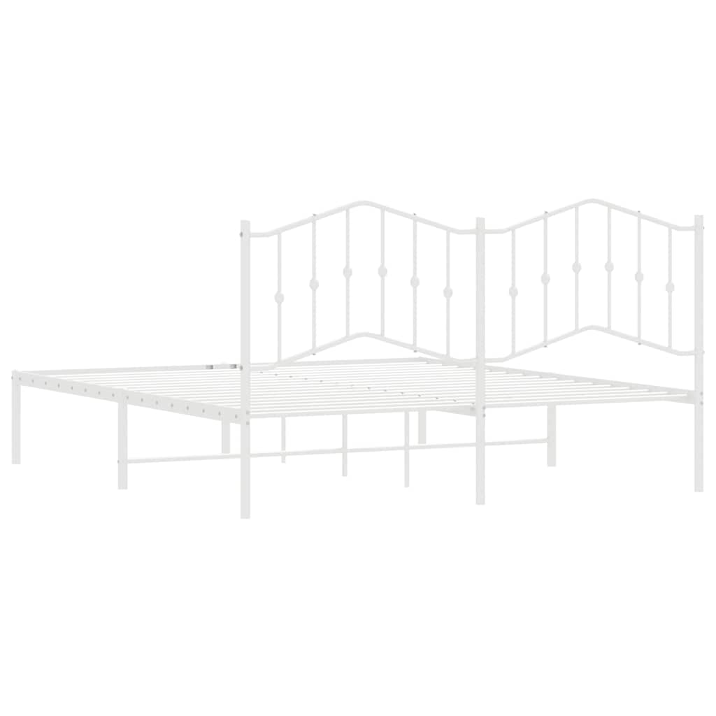 Giroletto con Testiera Metallo Bianco 180x200 cm | homemem39
