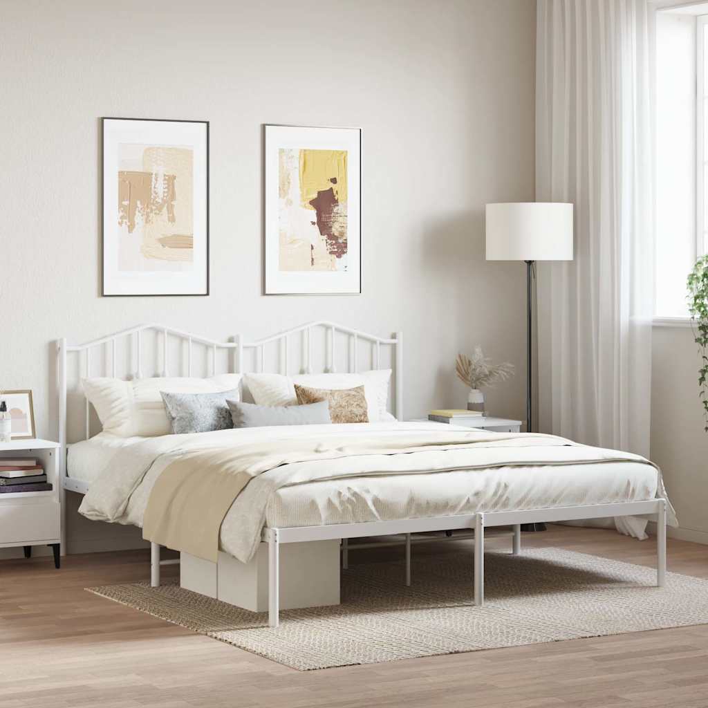 Giroletto con Testiera Metallo Bianco 180x200 cm | homemem39
