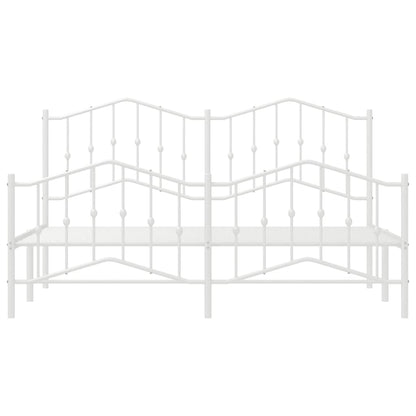 Giroletto con Testiera e Pediera Metallo Bianco 183x213 cm | homemem39