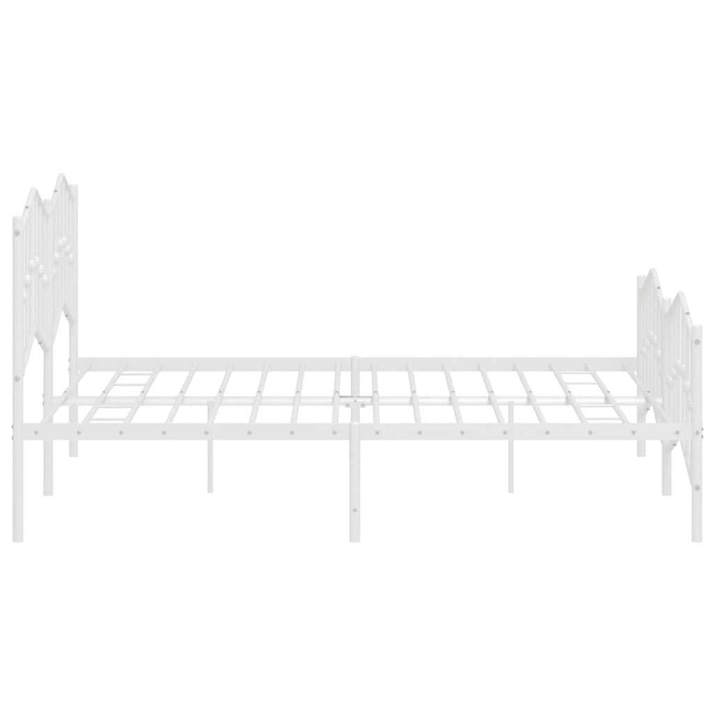 Giroletto con Testiera e Pediera Metallo Bianco 183x213 cm | homemem39