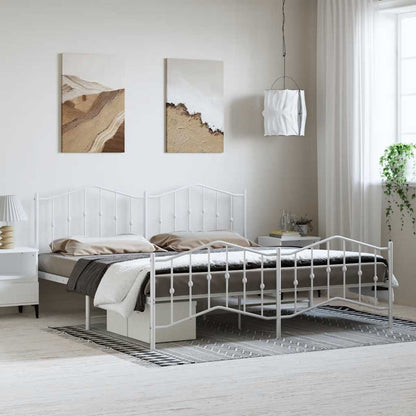 Giroletto con Testiera e Pediera Metallo Bianco 183x213 cm | homemem39