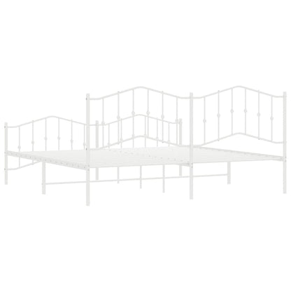 Giroletto con Testiera e Pediera Metallo Bianco 200x200 cm