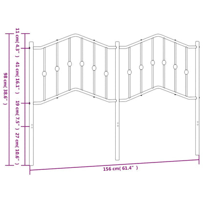 Testiera in Metallo Bianco 150 cm - homemem39