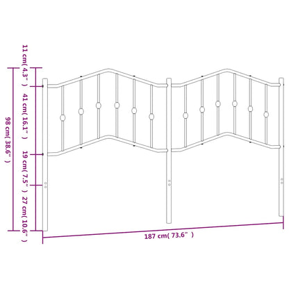 Testiera in Metallo Bianco 180 cm - homemem39