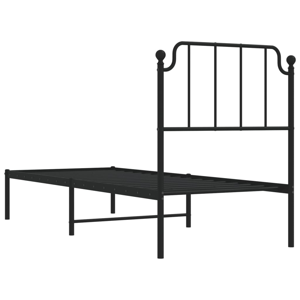 Giroletto con Testiera in Metallo Nero 80x200 cm - homemem39