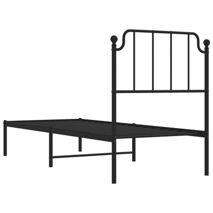 Giroletto con Testiera in Metallo Nero 80x200 cm - homemem39