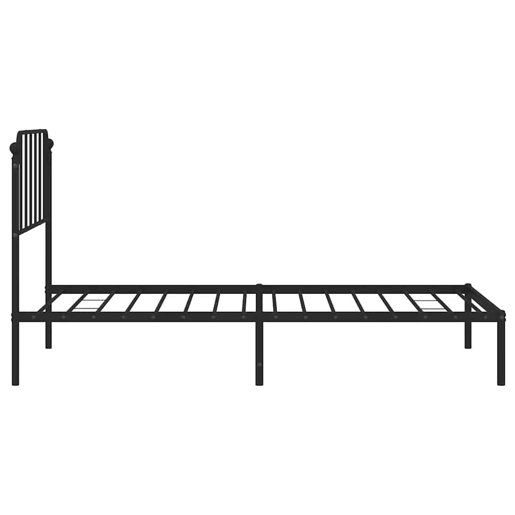 Giroletto con Testiera in Metallo Nero 100x190 cm | homemem39