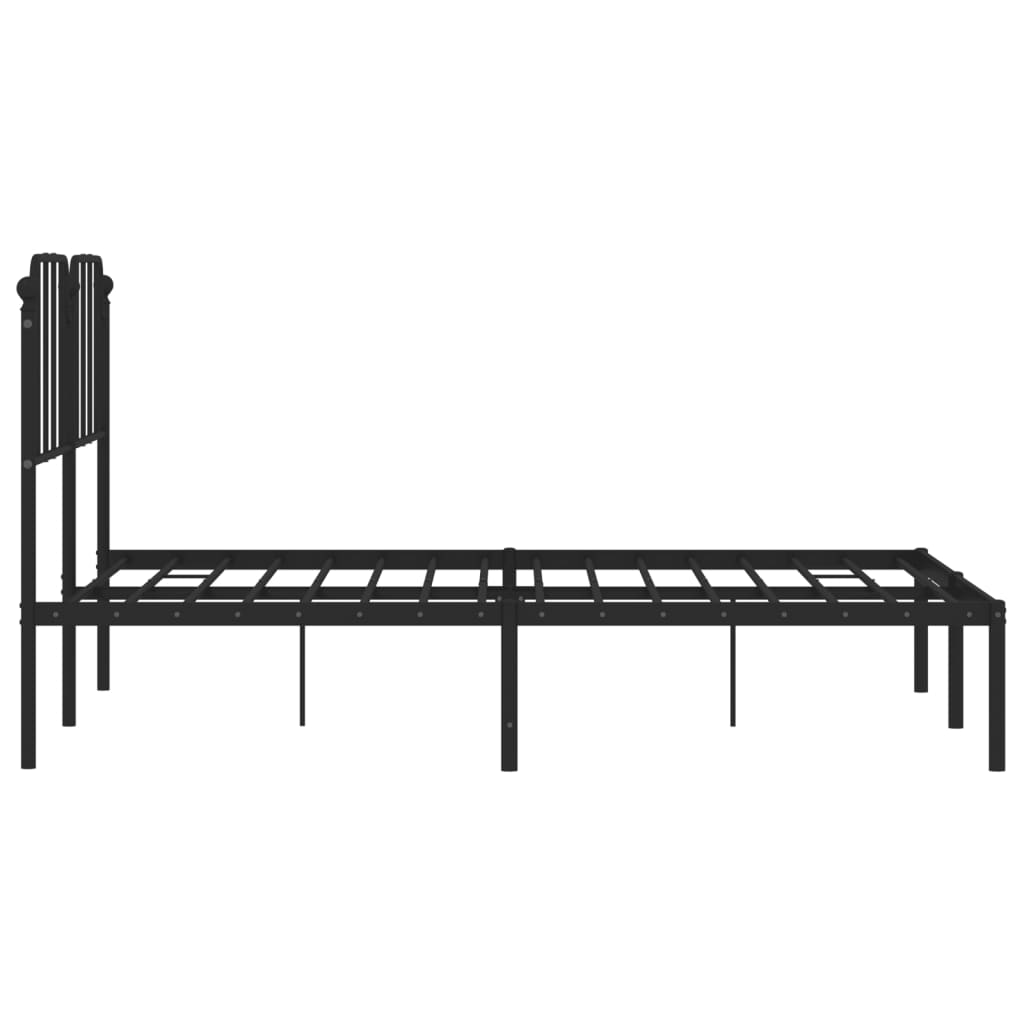 Giroletto con Testiera in Metallo Nero 140x190 cm | homemem39