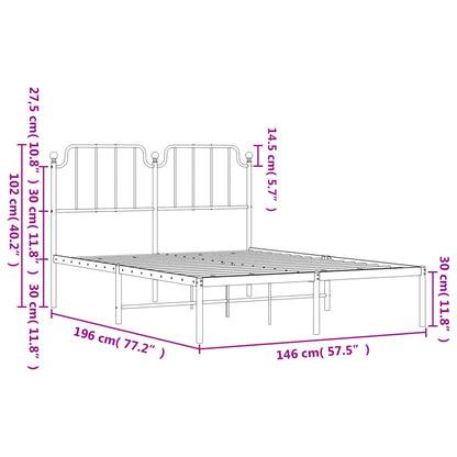 Giroletto con Testiera in Metallo Nero 140x190 cm | homemem39