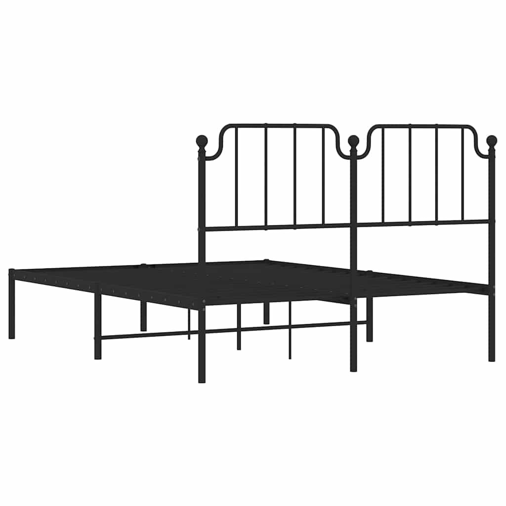 Giroletto con Testiera in Metallo Nero 150x200 cm | homemem39