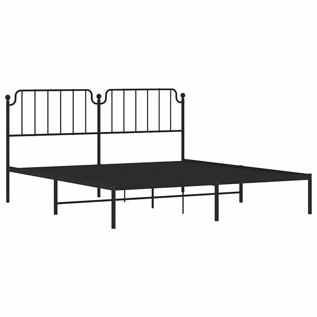 Giroletto con Testiera in Metallo Nero 183x213 cm | homemem39