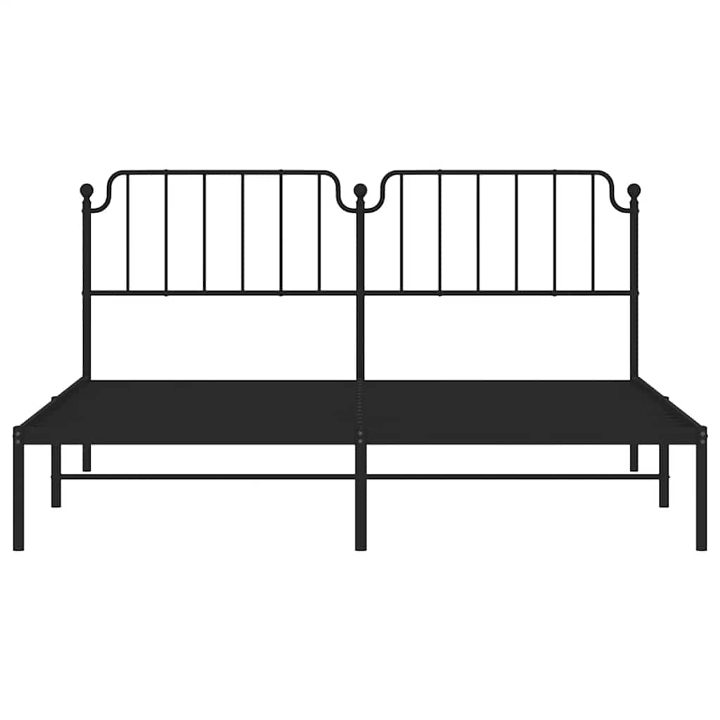 Giroletto con Testiera in Metallo Nero 183x213 cm | homemem39