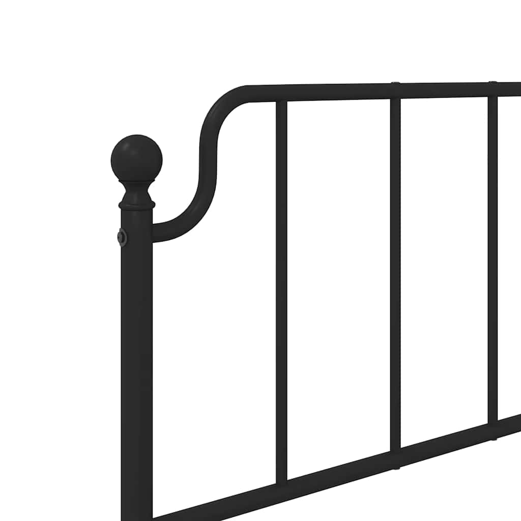 Giroletto con Testiera e Pediera Metallo Nero 100x200 cm | homemem39