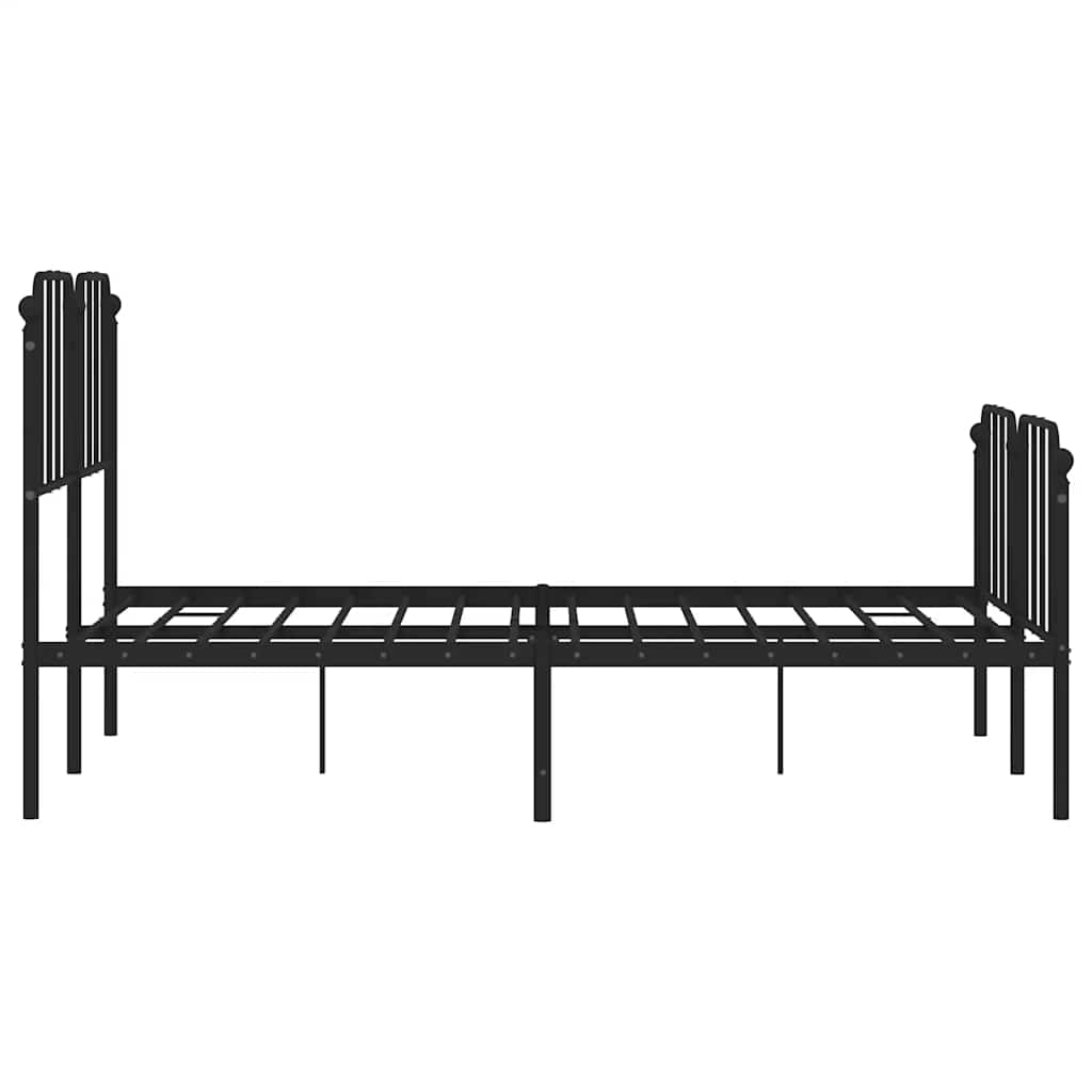 Giroletto con Testiera e Pediera Metallo Nero 135x190 cm | homemem39