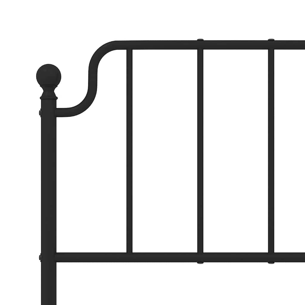 Giroletto con Testiera e Pediera Metallo Nero 135x190 cm | homemem39