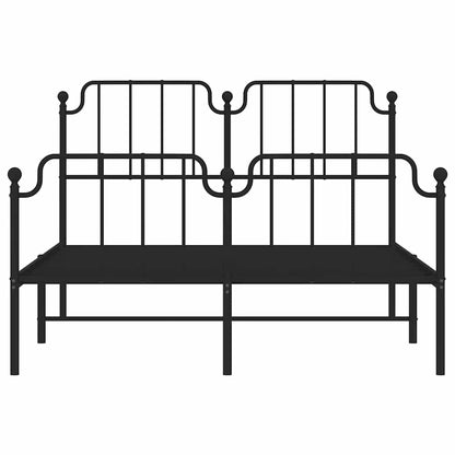 Giroletto con Testiera e Pediera Metallo Nero 150x200 cm | homemem39