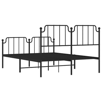 Giroletto con Testiera e Pediera Metallo Nero 150x200 cm | homemem39