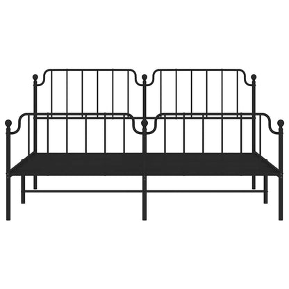 Giroletto con Testiera e Pediera Metallo Nero 183x213 cm | homemem39
