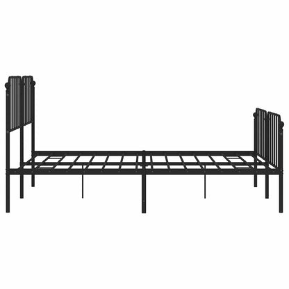 Giroletto con Testiera e Pediera Metallo Nero 183x213 cm | homemem39