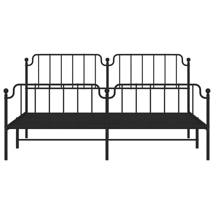 Giroletto con Testiera e Pediera Metallo Nero 193x203 cm | homemem39