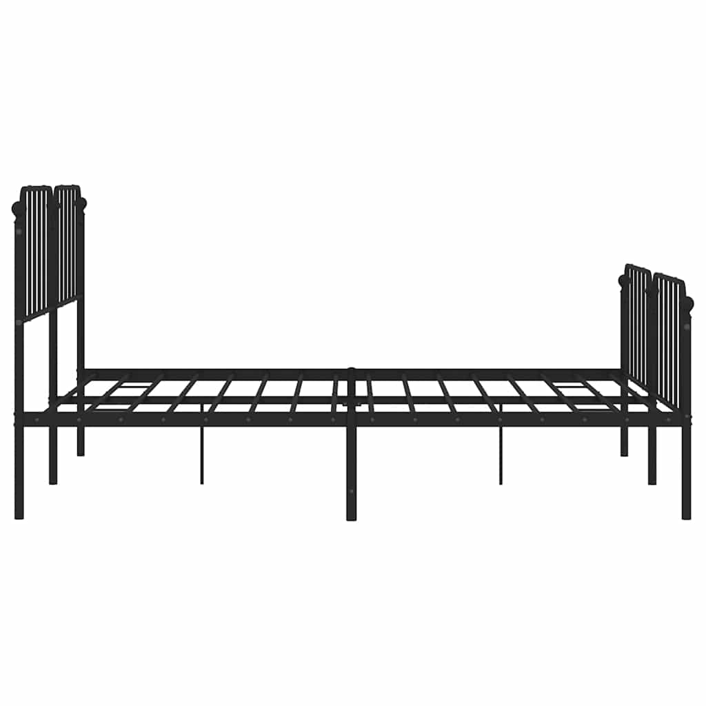 Giroletto con Testiera e Pediera Metallo Nero 193x203 cm | homemem39