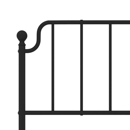 Giroletto con Testiera e Pediera Metallo Nero 193x203 cm | homemem39