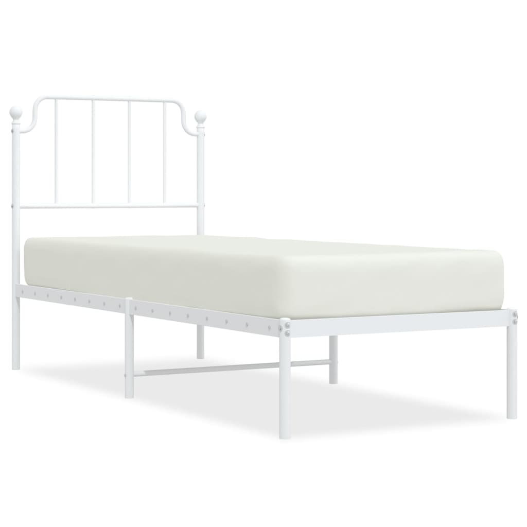 Giroletto senza Materaso con Testiera Metallo Bianco 75x190 cm - homemem39
