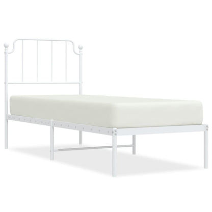Giroletto senza Materaso con Testiera Metallo Bianco 75x190 cm - homemem39
