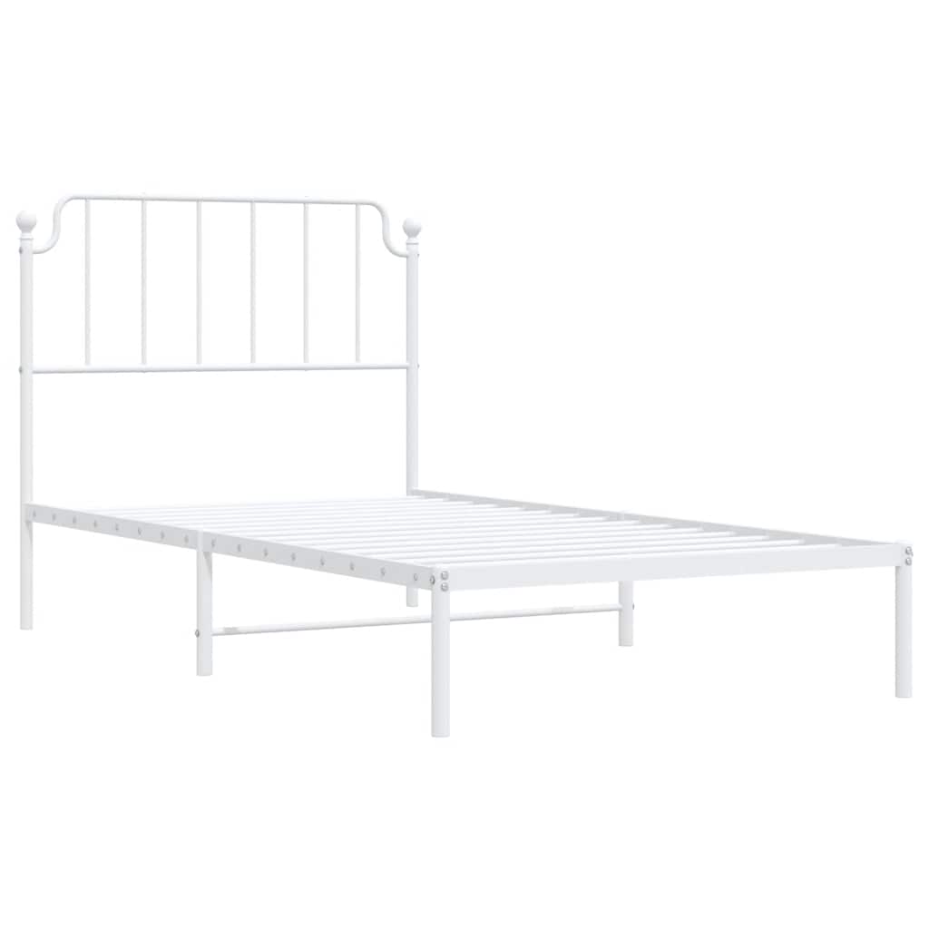 Giroletto con Testiera Metallo Bianco 100x200 cm | homemem39