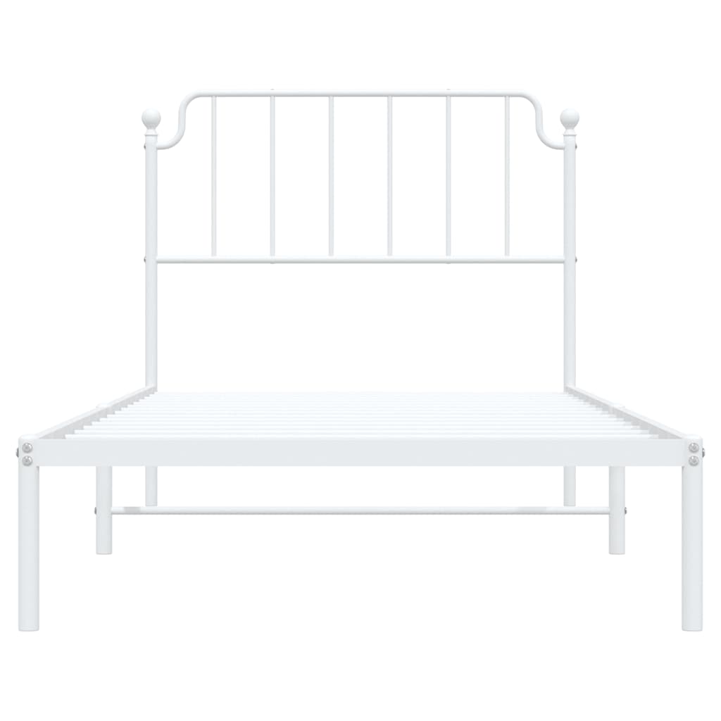 Giroletto con Testiera Metallo Bianco 100x200 cm | homemem39