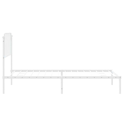 Giroletto con Testiera Metallo Bianco 100x200 cm | homemem39