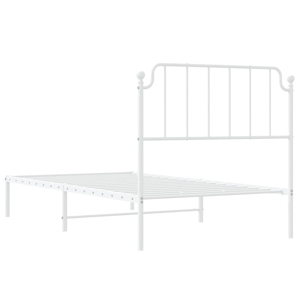 Giroletto con Testiera Metallo Bianco 100x200 cm | homemem39