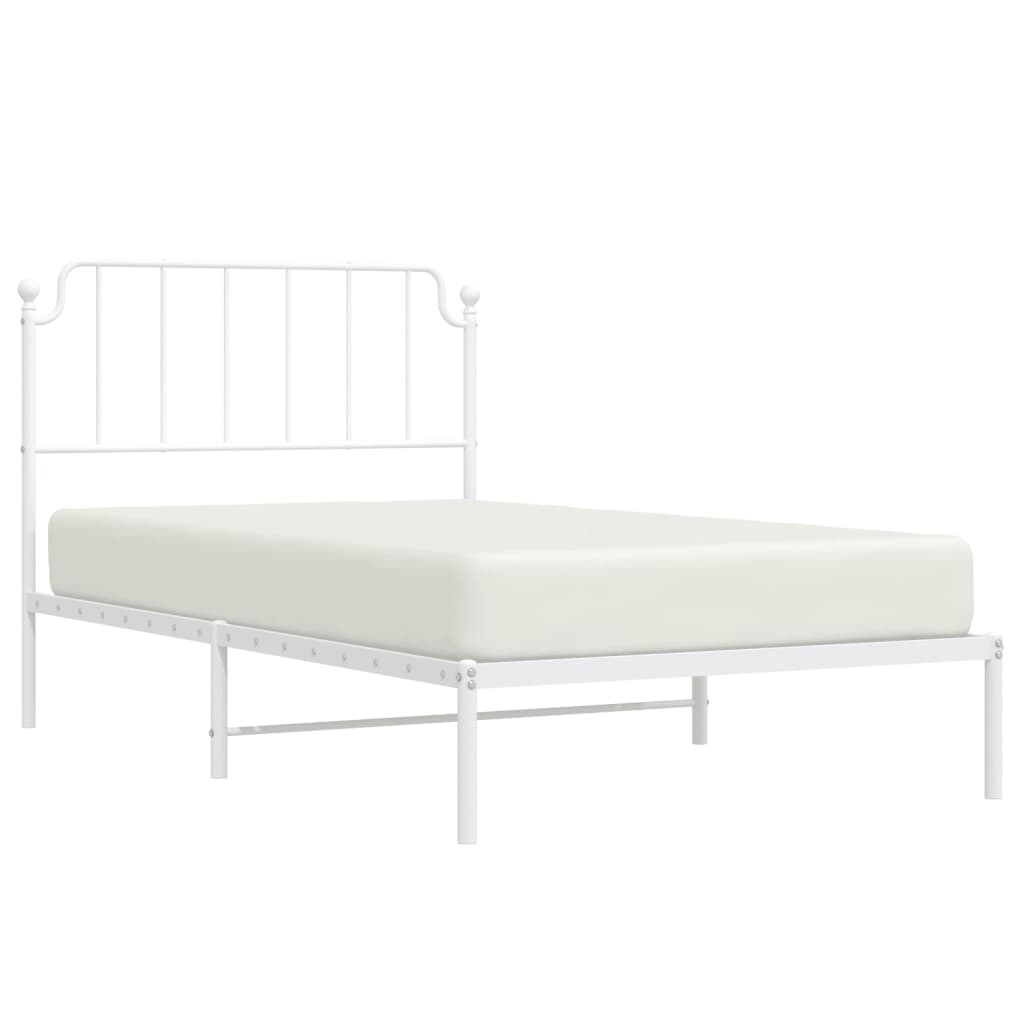Giroletto con Testiera Metallo Bianco 107x203 cm