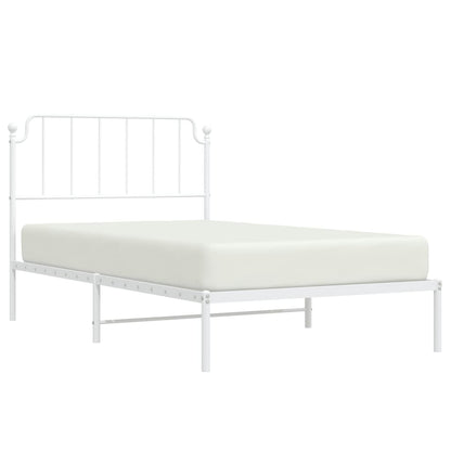 Giroletto con Testiera Metallo Bianco 107x203 cm
