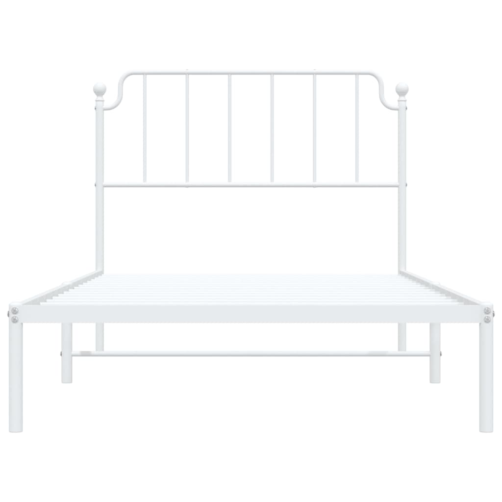 Giroletto con Testiera Metallo Bianco 107x203 cm