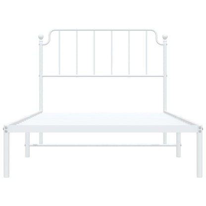 Giroletto con Testiera Metallo Bianco 107x203 cm