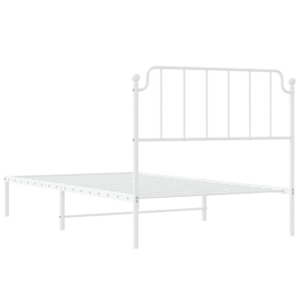 Giroletto con Testiera Metallo Bianco 107x203 cm
