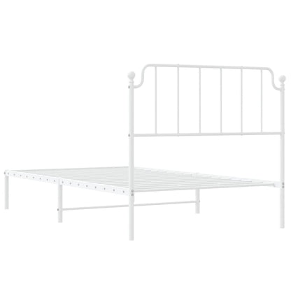 Giroletto con Testiera Metallo Bianco 107x203 cm