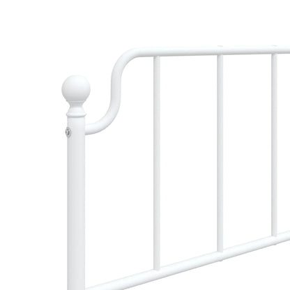 Giroletto con Testiera Metallo Bianco 107x203 cm