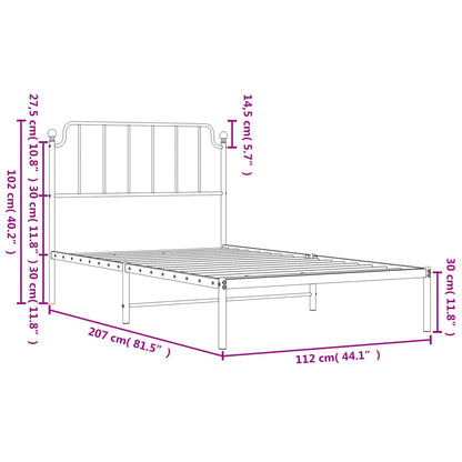 Giroletto con Testiera Metallo Bianco 107x203 cm